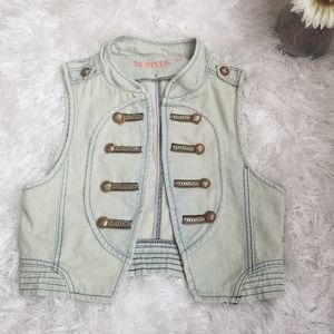 SI Miltary Style Denim Girls  Vest Sz L